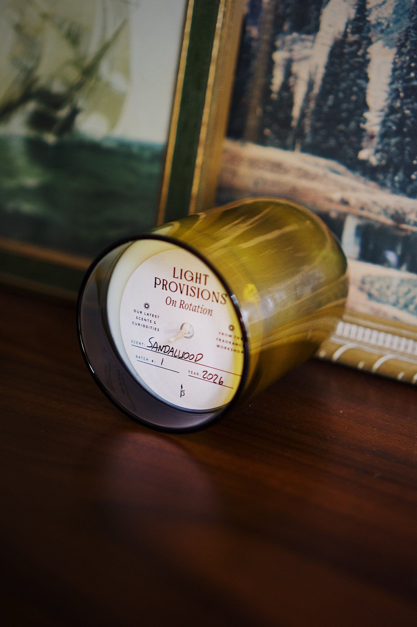 sandalwood on rotation recycled wine bottle