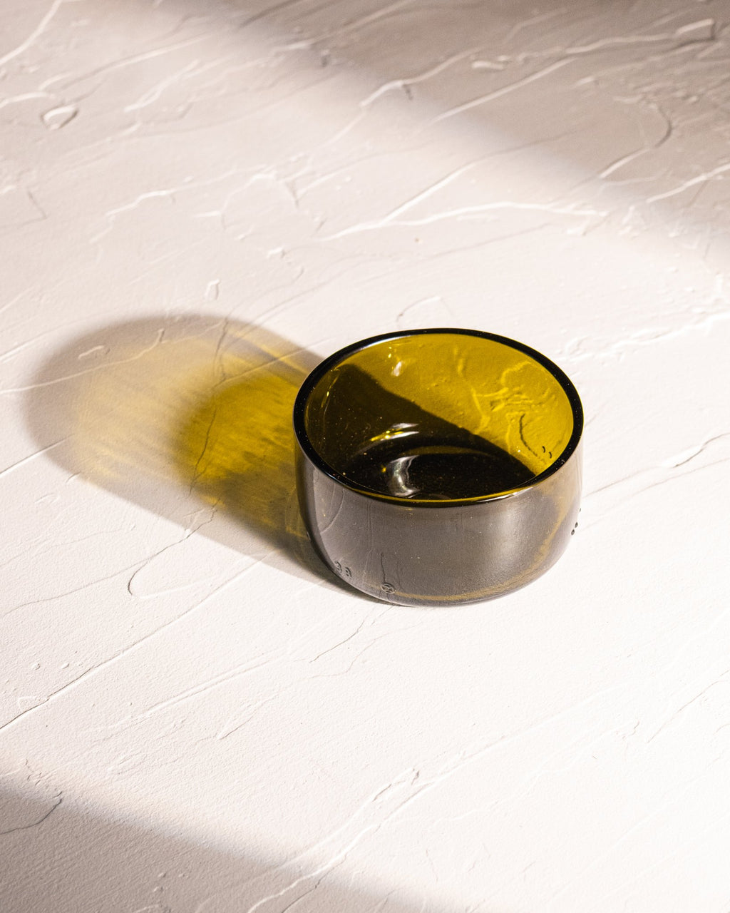Amber reclaimed bottle glass dish handmade from local glass in Colorado Springs