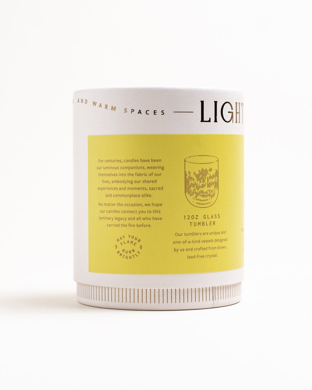 Cypress Lemon Candle 9.5 oz in paper tube packaging showing side view on white background