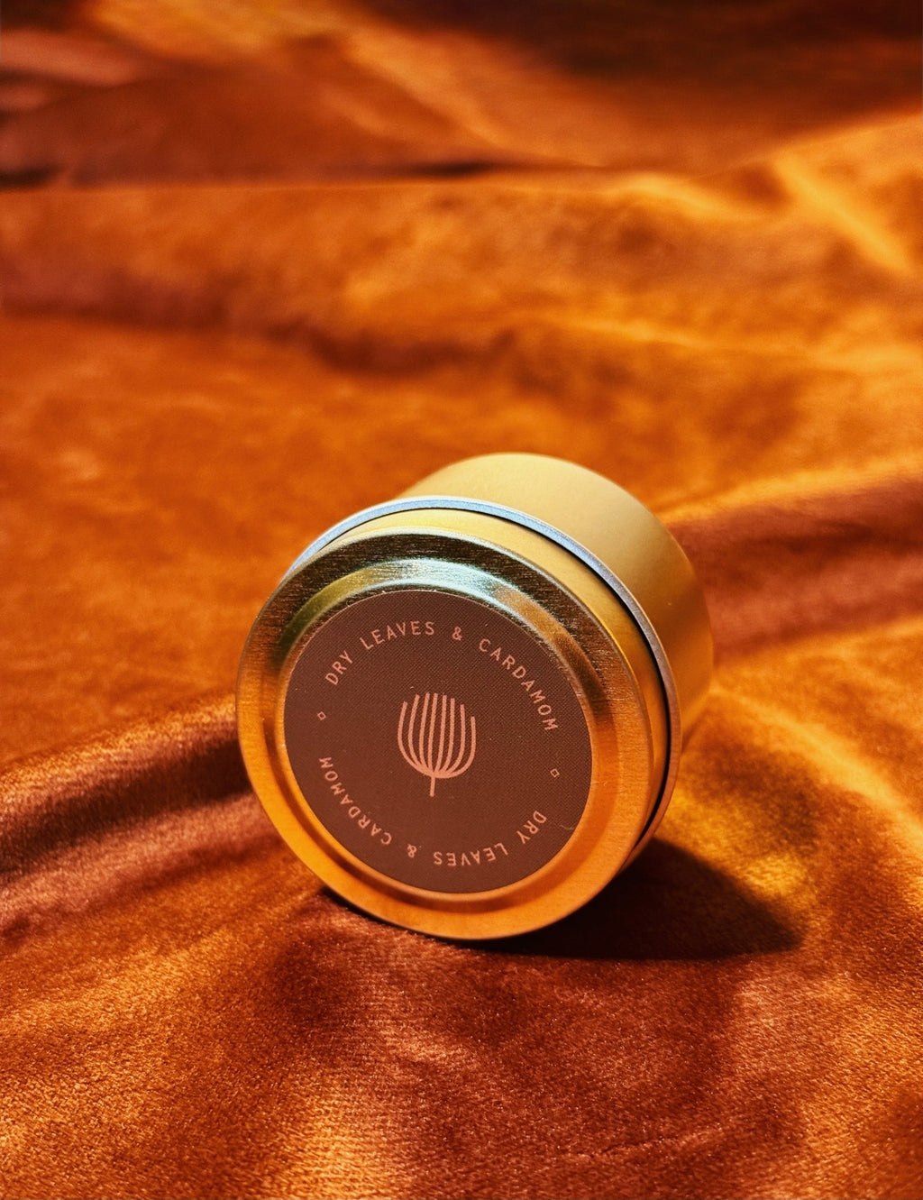 Dry Leaves & Cardamom sample candle tin