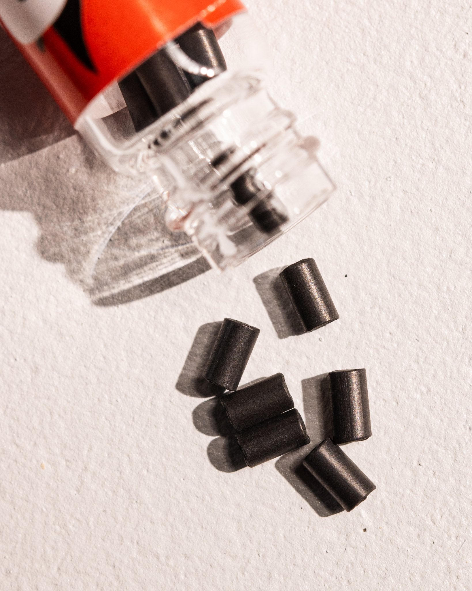 Close-up of replacement flints for petrol and soft flame lighters