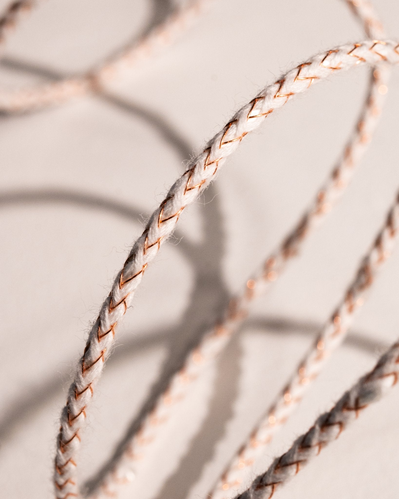 Close-up of braided cotton lighter wick for Tsubota Pearl Hard Edge