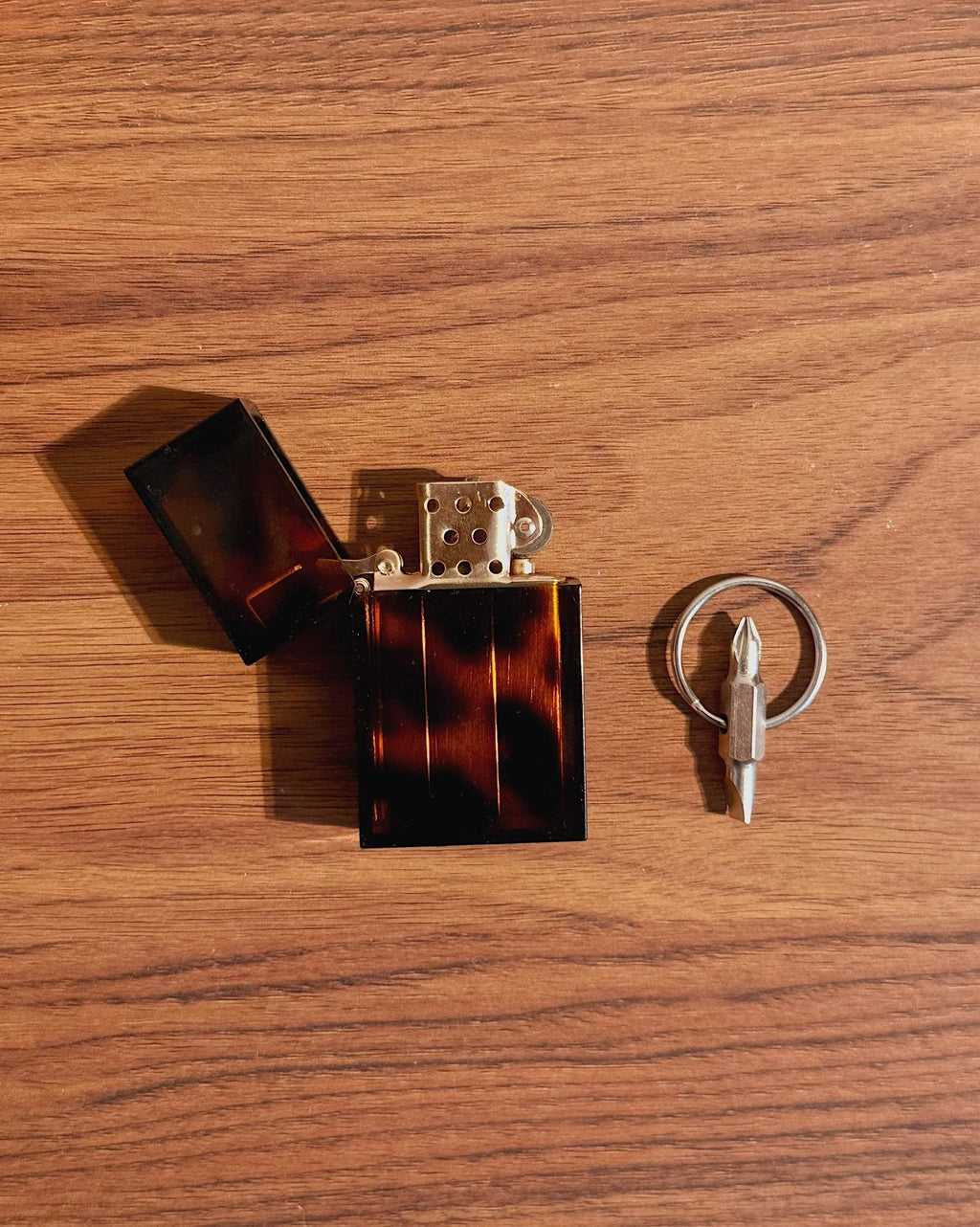 Pocket maintenance screwdriver with a Tsubota Pearl Hard Edge Marble lighter