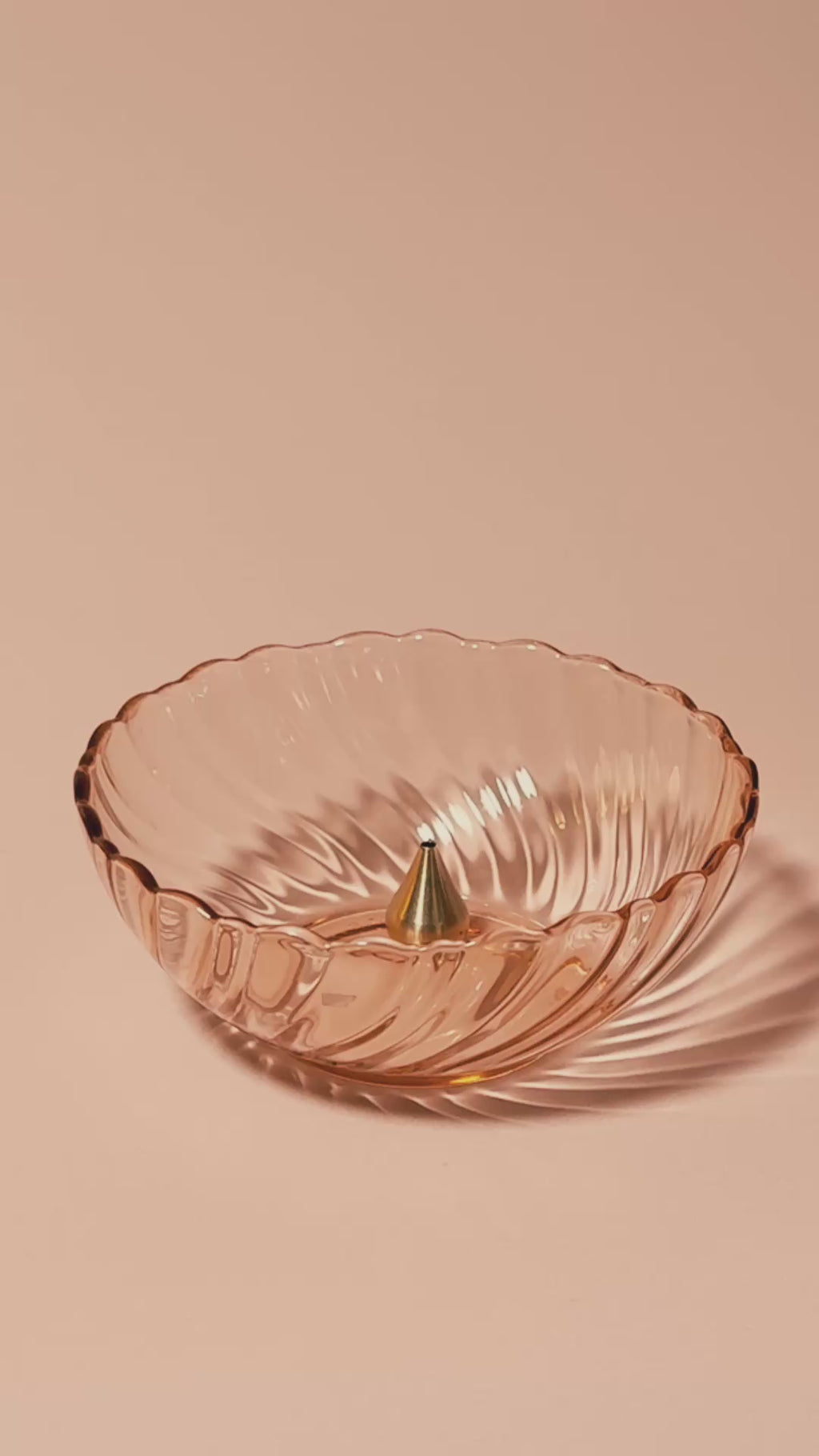 Vintage Rosaline Pink (Swirl Optic) by Cristal D’Arques–Durand Video w/ Brass Incense Holder
