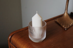 Autumn Refill Collection refill candle partially melted in signature glass tumbler