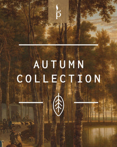 Autumn Collection cover graphic with vintage-style autumn forest painting background