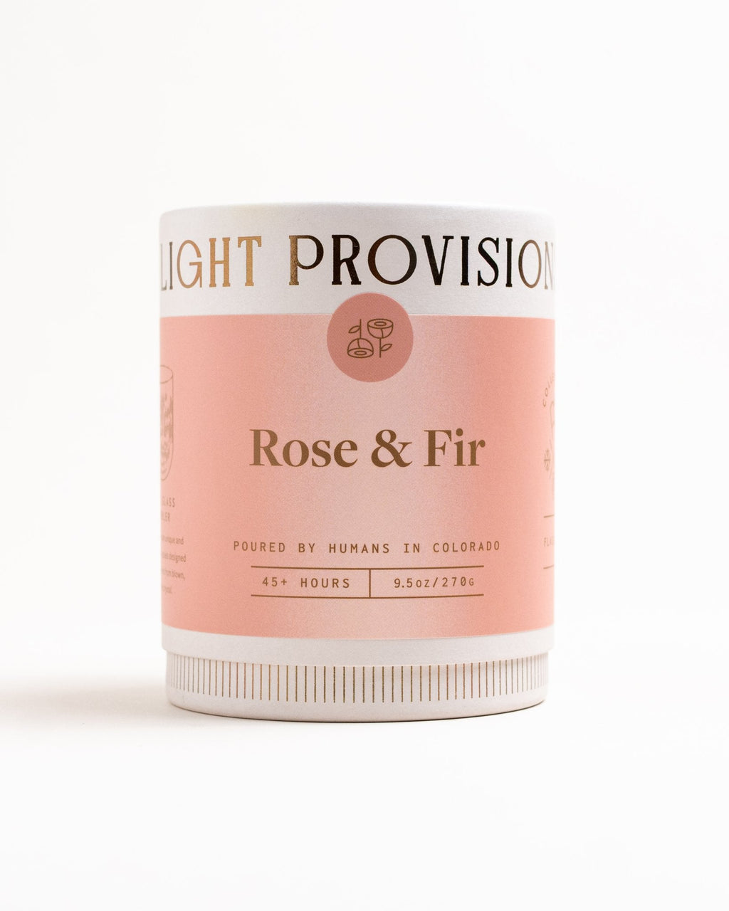 Close-up of Rose & Fir tube packaging on white background