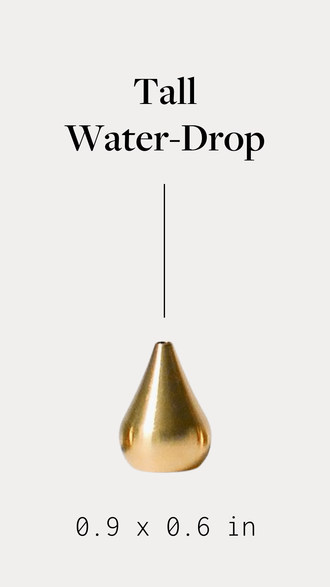 Brass waterdrop incense holder product card showing the holder name and shape.