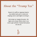 Product information card explaining import costs for Tsubota Pearl Bolbo Striped lighters