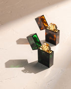 Tsubota Pearl Hard-Edge Marble lighters in Amber and Emerald Green