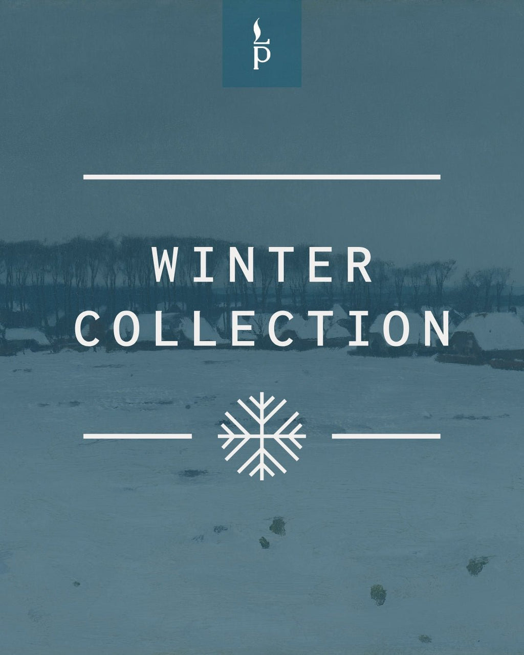 Winter Discovery Collection title card for seasonal candle sample tins.