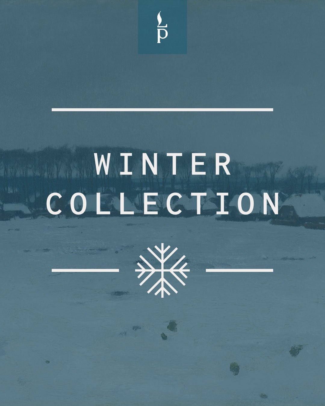 Winter Discovery Collection title card for seasonal candle sample tins.