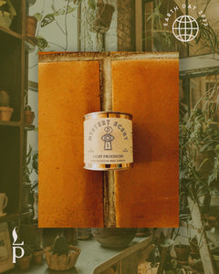 recycled wax mystery candle promo photo for earth day 2023