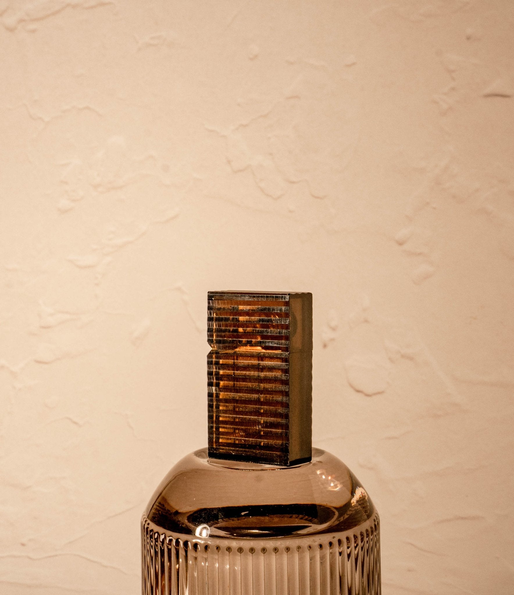Latitude Hard-edge Lighter by Tsubota Pearl with matching box on neutral surface, made in Japan