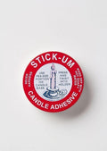 Stickum Candle Adhesive for securing beeswax tapers and refill candles safely in holders on white background